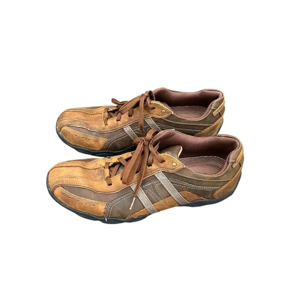 SKECHERS Diameter Memory Foam Men’s Brown Leather/Synthetic Shoes Size 13 - Picture 1 of 12